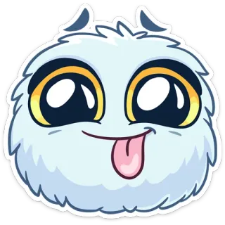 😋 esponjoso, lindo, lengua, ojos, sticker, dibujos animados, kawaii telegram sticker