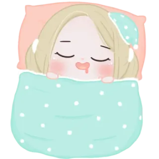🍬 durmiendo, dormilón, dibujos animados, chibi, lindo, chica, soñando telegram sticker