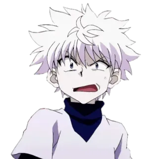 🥸 Killua Zoldyck Hunter x Hunter อนิเมะ, Hunter x Hunter, คิรัวร์, คิรัวร์ โซลดิ๊ก, มังงะ, ตัวละคร telegram sticker