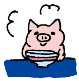 🤤 cerdo, ramen, comida, lindo, animal telegram sticker