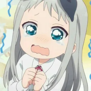 🌟 anime, girl, crying, sad, tears, cartoon telegram sticker