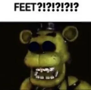 🦶 Freddy Fazbear Five Nights at Freddy's FEET?!?!?!?!? Animatronik, Horor, Video game, Beruang, Menakutkan, Lucu telegram sticker