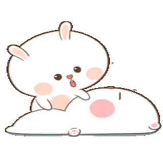 😍 Hase, Häschen, niedlich, kawaii, Tier, Cartoon telegram sticker