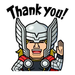 😊 Thor Thank you! Thor, Marvel, Thank you, Superhero, gratitude whatsapp sticker