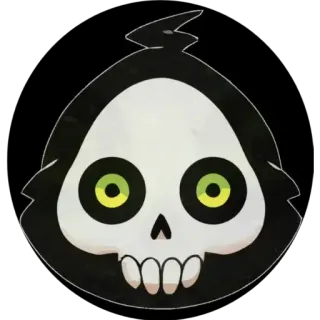 😳 skull, cartoon, grim reaper, death, spooky, ghost, Halloween telegram sticker