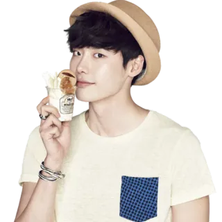 🍫 coréen, acteur, Lee Jong Suk, mode, chapeau telegram sticker