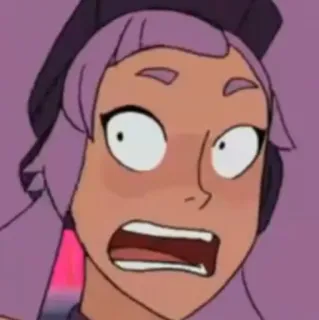 🛠 Entrapta She-Ra and the Princesses of Power Entrapta, cartoon, shocked, scared, purple hair, She-Ra telegram sticker