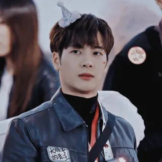 😡 大大了才子 homem, retrato, chapéu de festa, kpop, asiático, pessoa whatsapp sticker
