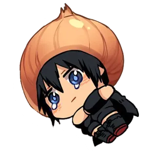 😭 Chibi, chorando, cabeça de cebola, Anime, Mangá, triste, lágrimas whatsapp sticker