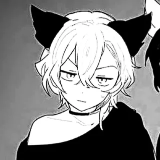 🐈 Anime, Katzenohren, Illustration, Manga, Süß, Emo, Junge, Choker telegram sticker