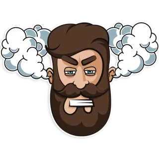 😤 wütend, bart, mann, cartoon, dampf, gesicht, dampfend whatsapp sticker
