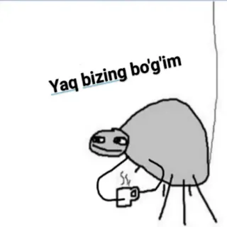 🗣 Yaq bizing bo'g'im Mème, Araignée, Café, Drôle, Dessin animé, Ouzbek, Blague telegram sticker