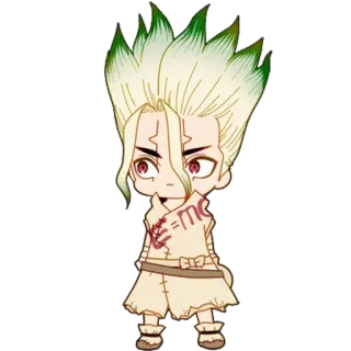 😐 Senku Ishigami Dr. Stone E=mc² 애니메이션, 캐릭터, 과학, 닥터 스톤, 이시가미 센쿠 telegram sticker