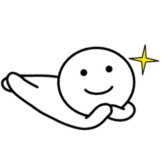 🙂 character, smile, lying, sparkle whatsapp sticker