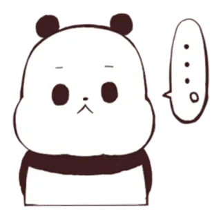😐 Panda, Cartoon, Dier, Schattig, Simpel, Stippen telegram sticker