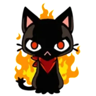 😡 gato, fogo, animal, fofo, adesivo telegram sticker