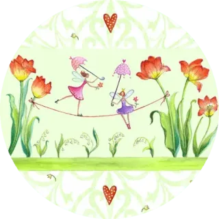 🌱 仙女, 花, 春天, 可爱, 郁金香 telegram sticker
