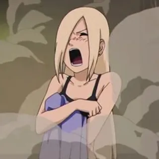 🌟 Ino Yamanaka Naruto anime, cartoon, girl, woman, character, yawning telegram sticker