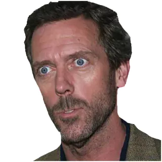 😯 Hugh Laurie 배우, 웃긴, 얼굴, 휴 로리, 눈 telegram sticker