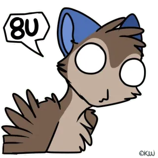 ❓ 8U Comic Katze, Tier, Aufkleber telegram sticker
