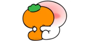 😡 Cartone animato, Arancione, Carino, Mascotte, Adesivo telegram sticker