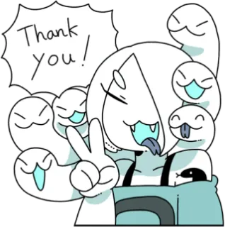 ✌️ Thank you! thank you, cute, cartoon, positive, greeting, adorable telegram sticker