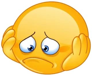 ☹ sad, emoji, upset, yellow, face, expression whatsapp sticker