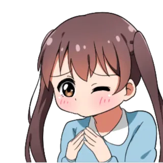 🙏 Fille anime, Dessin animé, Mignon, Kawaii, Manga, Illustration telegram sticker