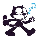🚶♂️ Felix the Cat desenho animado, gato, Felix, música, andando whatsapp sticker
