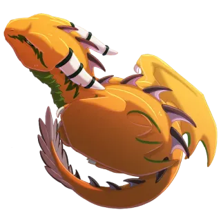 🙅‍♀️ dragon, orange, fantasy, animal, creature, mythical, illustration, cartoon telegram sticker