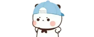 😒 팬더, 귀여운, 만화, 동물, 모자 telegram sticker