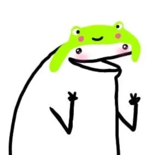 🌟 frog hat, doodle, cute, sticker, florkofcows whatsapp sticker