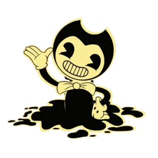 👋 Bendy Bendy and the Ink Machine desenho animado, personagem, animação, tinta, aceno telegram sticker