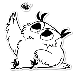 🐞 올빼미, 새, 만화, 동물, 야생 동물, 귀여운 telegram sticker
