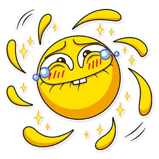 🌞 Emoji, Senang, Lucu, Berkilau, Stiker, Kuning, Emotikon telegram sticker