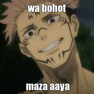 😄 Sukuna Jujutsu Kaisen wa bohot
maza aaya anime, sukuna, jujutsu kaisen, manga, character, smiling telegram sticker