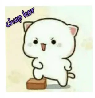 😒 chup kor cat, cartoon, chup, kor, cute whatsapp sticker