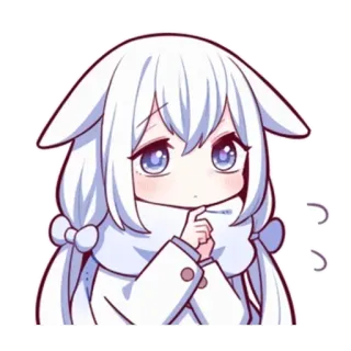 🤔 Anime, Lindo, Chica, Kawaii, Chibi, Invierno, Triste telegram sticker