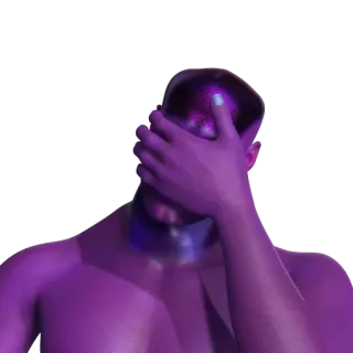 👽 Homme, Facepalm, Violet, Triste, Déception, Contrarié, Geste telegram sticker