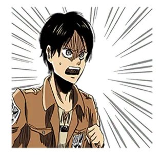 😠 Eren Yeager Attack on Titan Anime, Ataque dos Titãs, Eren Yeager, Irritado, Sticker de Anime, Desenho animado telegram sticker