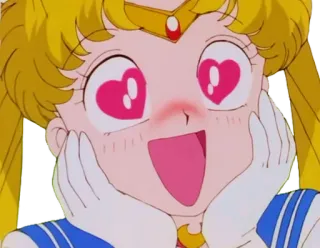 😍 Sailor Moon アニメ, セーラームーン, 漫画, ハート目, 愛, かわいい telegram sticker