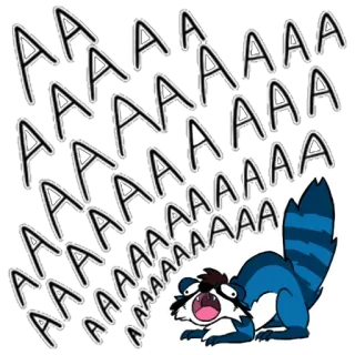 😱 AAAAAAA енот, мультфильм, крик, паника, восклицание telegram sticker