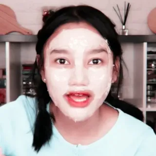 🌟 facial, mask, beauty, skincare, woman, asian telegram sticker