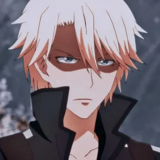 😡 Anime, Karakter, Potret, Serius, Rambut Putih, Pria whatsapp sticker