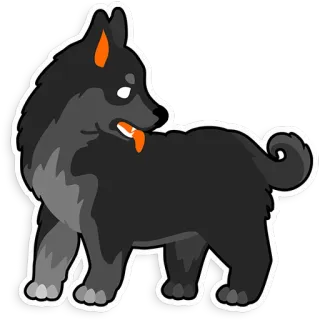 🐶 chien, animal, animal de compagnie, shiba inu, dessin animé, mignon, noir telegram sticker