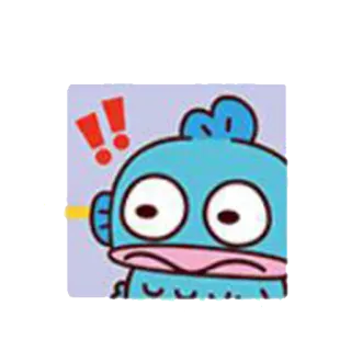 ‼ Dibujos animados, Impactado, Azul, Signos de exclamación, Lindo, Pez whatsapp sticker