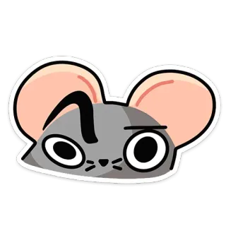 🤨 souris, dessin animé, animal, autocollant telegram sticker