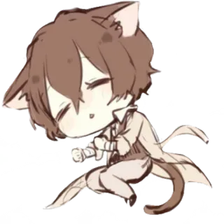 ✨ gato, animal, lindo, chibi, dibujos animados telegram sticker