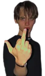 🖕 가운데 손가락, 모욕적, 제스처, 십대, 사람 telegram sticker