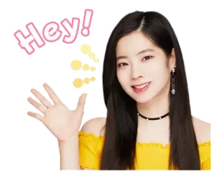 👋 Hey! saudação, aceno, olá, kpop, dahyun, twice, menina, pessoa whatsapp sticker